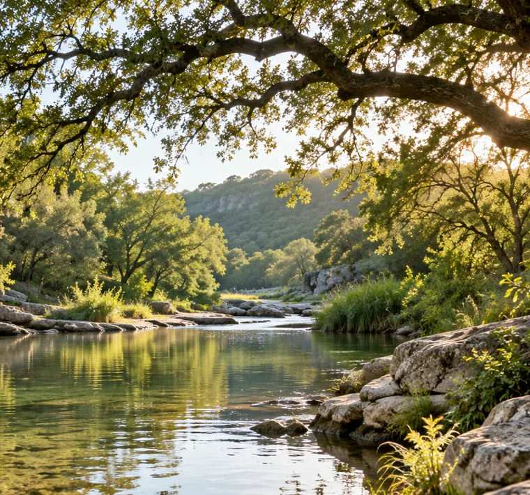 A quiet wooded creek, an illustrative nature image